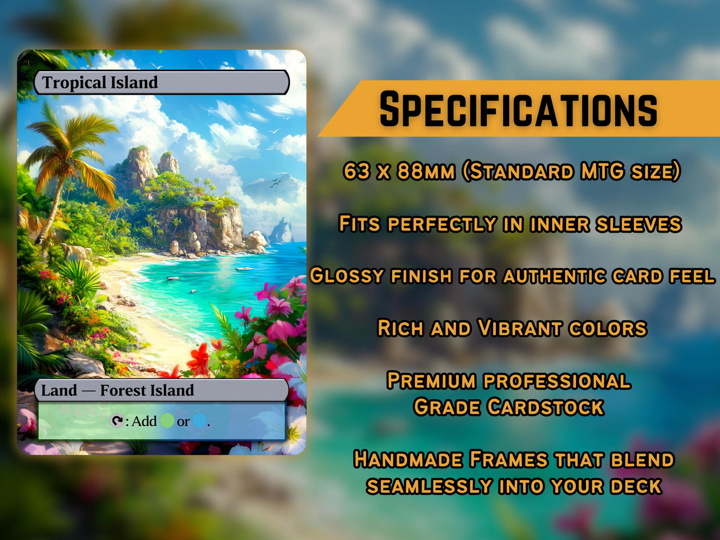 True Dual Lands - Fantasy Dual Lands set of 10 - Unique Full-art Custom Magic proxies - High Quality Lands for your favorite Decks!
