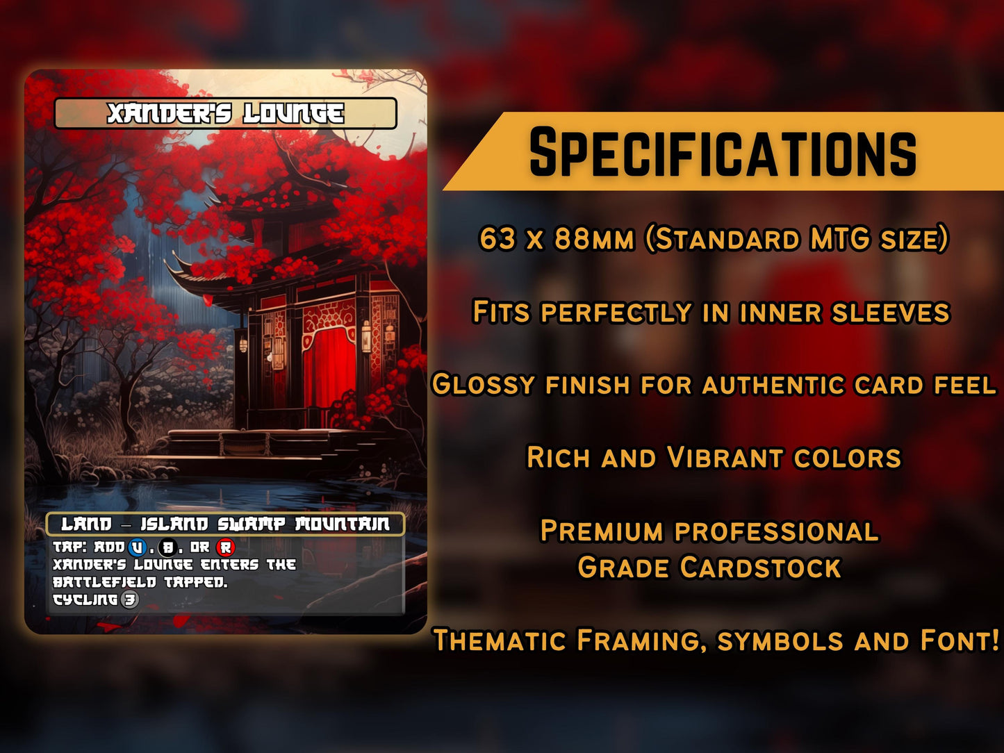 Triome Lands - Japanese style Triome lands set of 10 - Unique Full-art Custom Magic proxies - High Quality Lands for your favorite Decks!