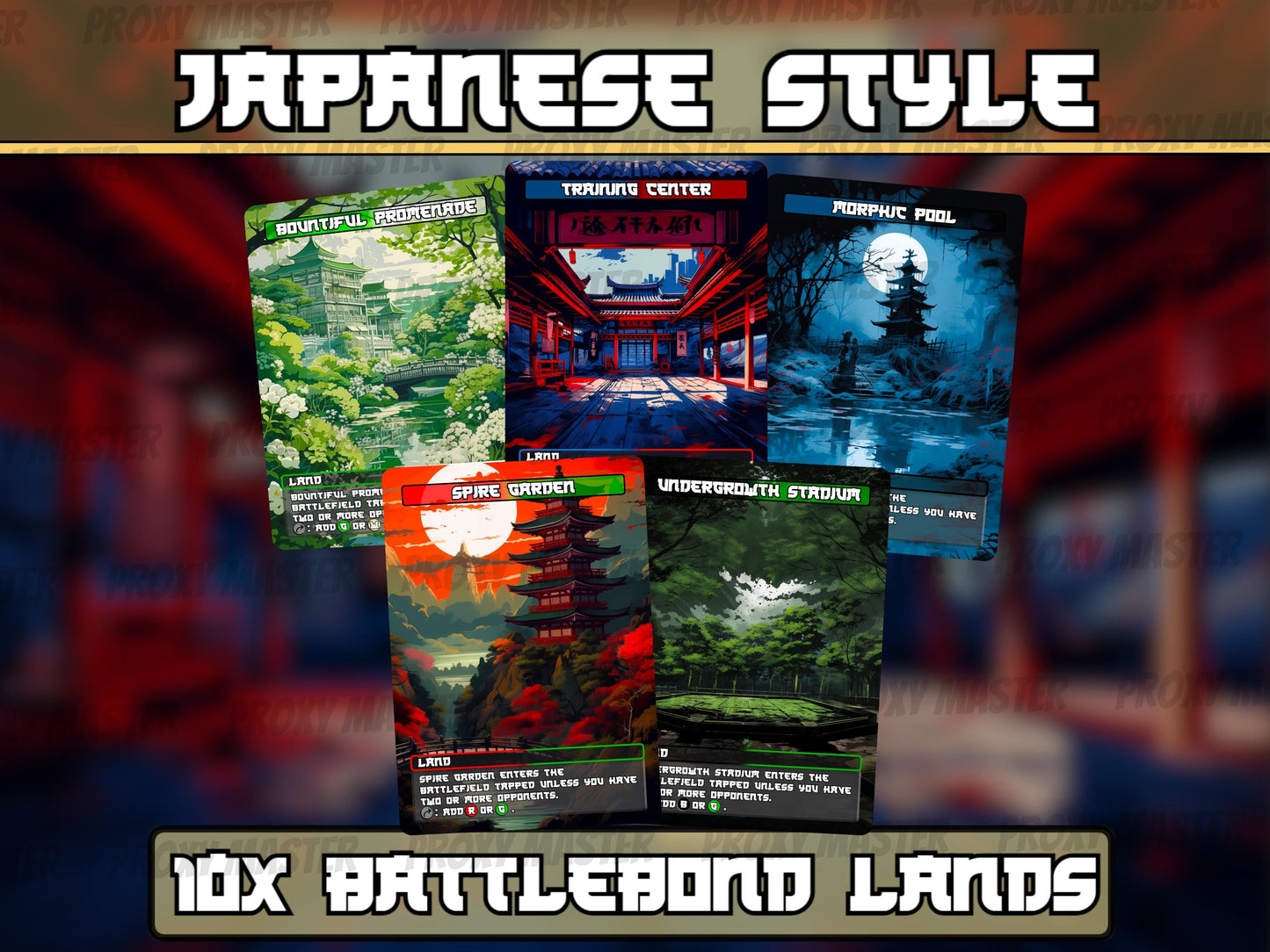 Battlebond Lands - Japanese style Bond lands set of 10 - Unique Full-art Custom Magic proxies - High Quality Lands for your favorite Decks!