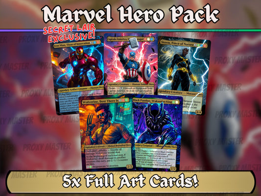 Marvel Hero Pack - Secret Lair Pop-Out Commander Series - Unique Full-art Custom Magic Proxies- High Quality Cards for your favourite Decks!