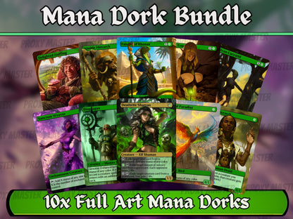 Mana Dork Proxy Bundle - Set of 10! - Custom Magic Proxies - Full art 3d frame break art! High Quality Cards for your Edh Decks!