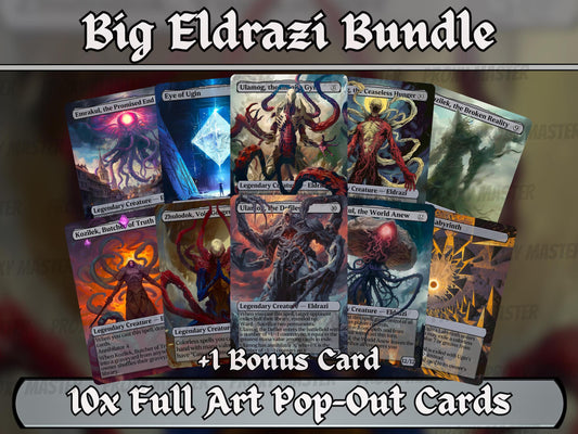 Eldrazi Big Bundle - Eldrazi Tribal Commanders - Set of 10 + 1 cards! - Full-art Custom Magic proxies - Great cards for all your decks!