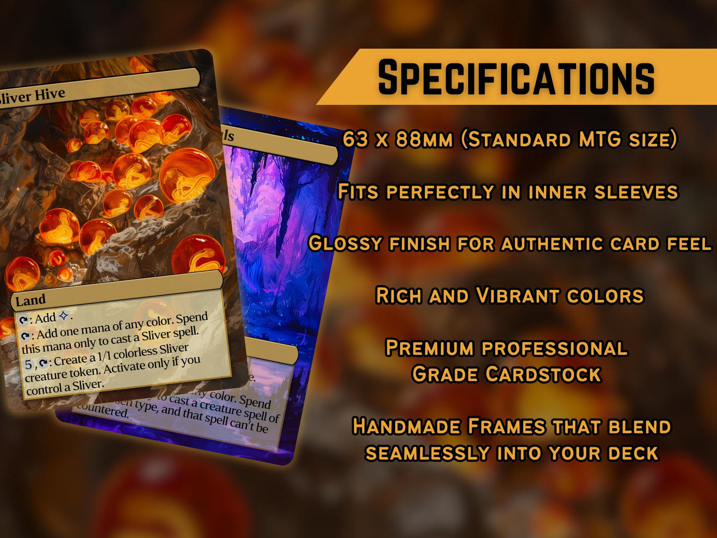 Sliver Bundle - Sliver Tribal Commanders - Set of 6 + 2 cards - Unique Full-art Custom proxies - Gorgeous cards for your favorite deck