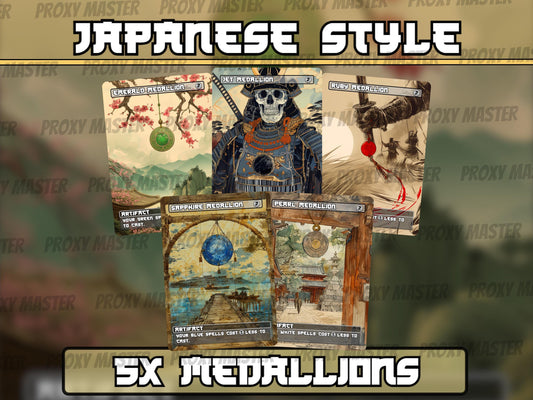 Medallion Proxy Sets - Japanese Style - Pearl Sapphire Jet Ruby Emerald-Unique Full-art Custom proxies - Quality Cards for all your Decks!