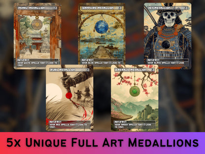 Medallion Proxy Sets - Japanese Style - Pearl Sapphire Jet Ruby Emerald-Unique Full-art Custom proxies - Quality Cards for all your Decks!