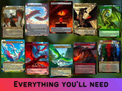 Big Dragon Bundle - Set of 22 cards - 7 Card Tribal Upgrade - Unique Full-art Custom proxies - Gorgeous cards for your favorite deck!