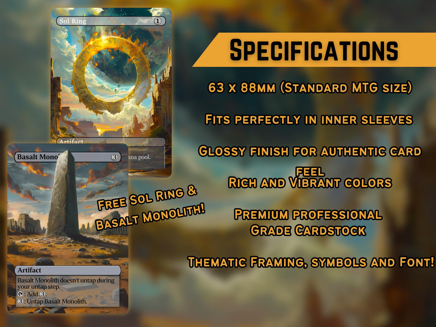 Mana Rocks Magic Fantasy Style - Set of 10 Mana Rocks + 2 Bonus Card! - Unique Full-art Custom Magic proxies - Staple Cedh Mana Rocks!