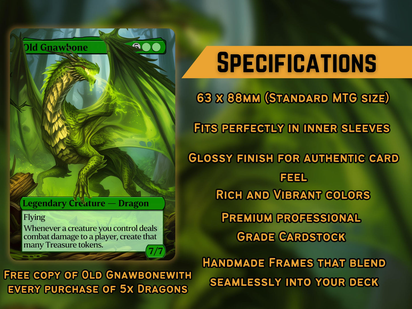 Ancient Dragon Pack - Pop-Out Commander Series - Unique Full-art Dungeons and Dragons Proxies for your favourite Decks!