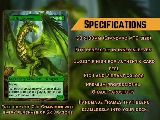 Ancient Dragon Pack - Pop-Out Commander Series - Unique Full-art Dungeons and Dragons Proxies for your favourite Decks!