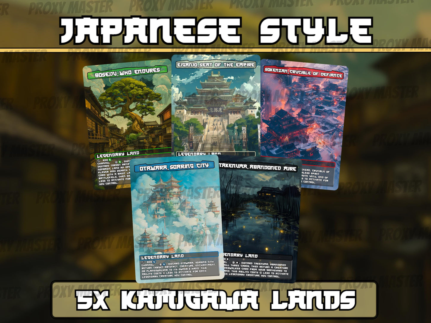 Kamigawa Lands Magic Proxy Set: Japanese Full-Art Commander Deck