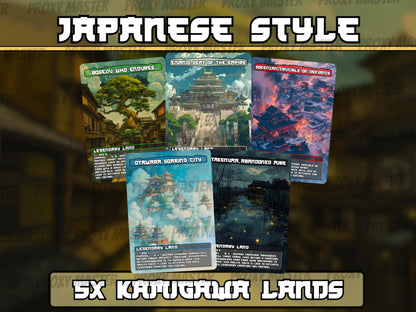 Kamigawa Lands Magic Proxy Set: Japanese Full-Art Commander Deck