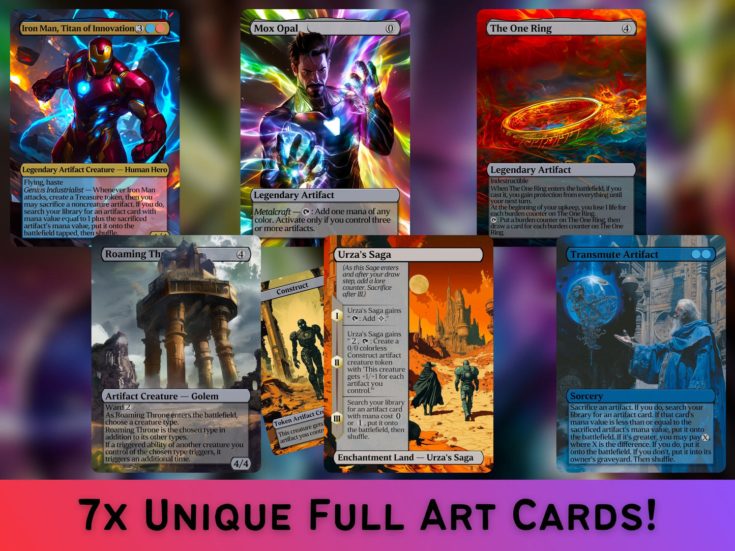 Iron Man, Titan Of Innovation 6 + 1 Card Upgrade Proxy Pack - Secret Lair Pop-Out Commander Series - Cards for your favourite Marvel Decks!