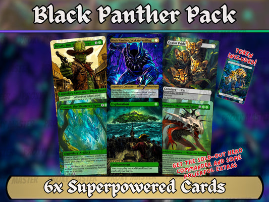 Black Panther, Wakandan King 6 + 1 Card Upgrade Proxy Pack - Secret Lair Pop-Out Commander Series - Cards for your favourite Marvel Decks!