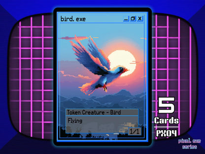 5x Bird 1/1 Flying Blue MTG Token - Pixel Tokens by Teddy PX04