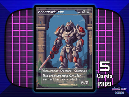 5x Construct 0/0 Artifact MTG Token - Pixel Tokens by Teddy PX09
