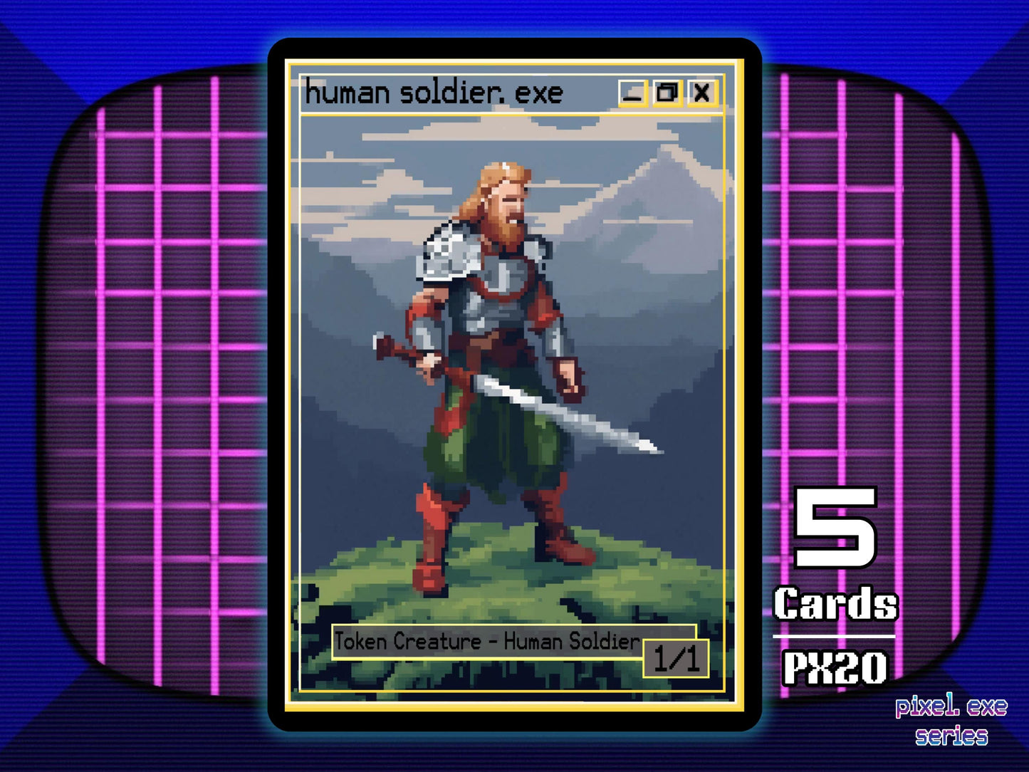 5x Human Soldier 1/1 White MTG Token - Pixel Tokens by Teddy PX20
