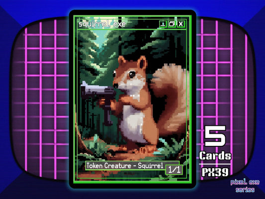 5x Squirrel 1/1 Green MTG Token - Pixel Tokens by Teddy PX39