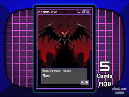 5x Demon 5/5 Flying MTG Token - Pixel Tokens by Teddy PX10