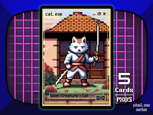 5x Cat 2/2 White MTG Token - Pixel Tokens by Teddy PX05