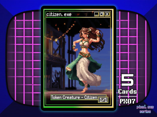 5x Citizen 1/1 Green White MTG Token - Pixel Tokens by Teddy PX07