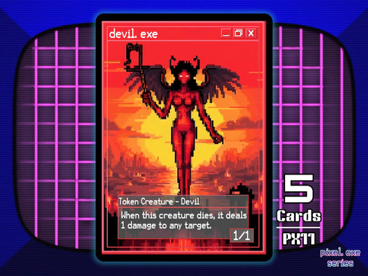 5x Devil 1/1 Red MTG Token - Pixel Tokens by Teddy PX11
