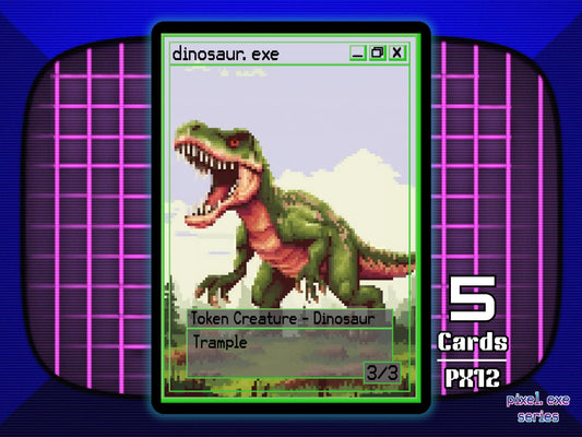 5x Dinosaur 3/3 Trample MTG Token - Pixel Tokens by Teddy PX12
