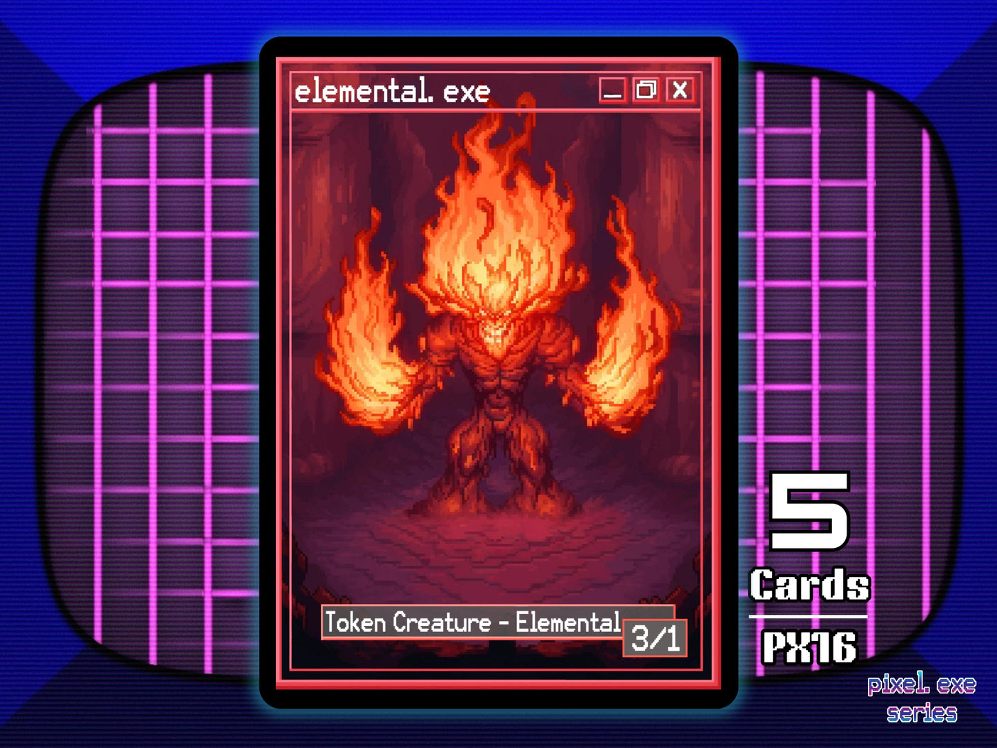 5x Elemental 3/1 Red MTG Token - Pixel Tokens by Teddy PX16