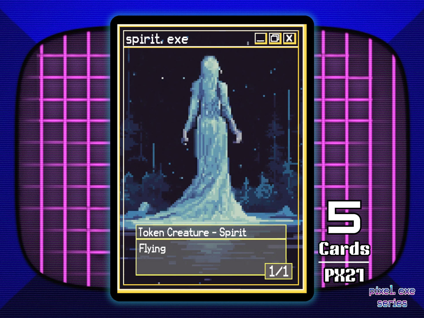 5x Spirit 1/1 Flying White MTG Token - Pixel Tokens by Teddy PX21