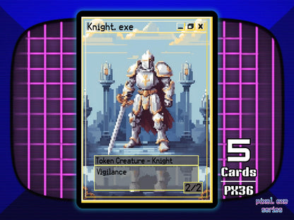 5x Knight 2/2 Vigilance White MTG Token - Pixel Tokens by Teddy PX36