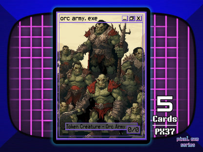 5x Orc Army 0/0 Black MTG Token - Pixel Tokens by Teddy PX37