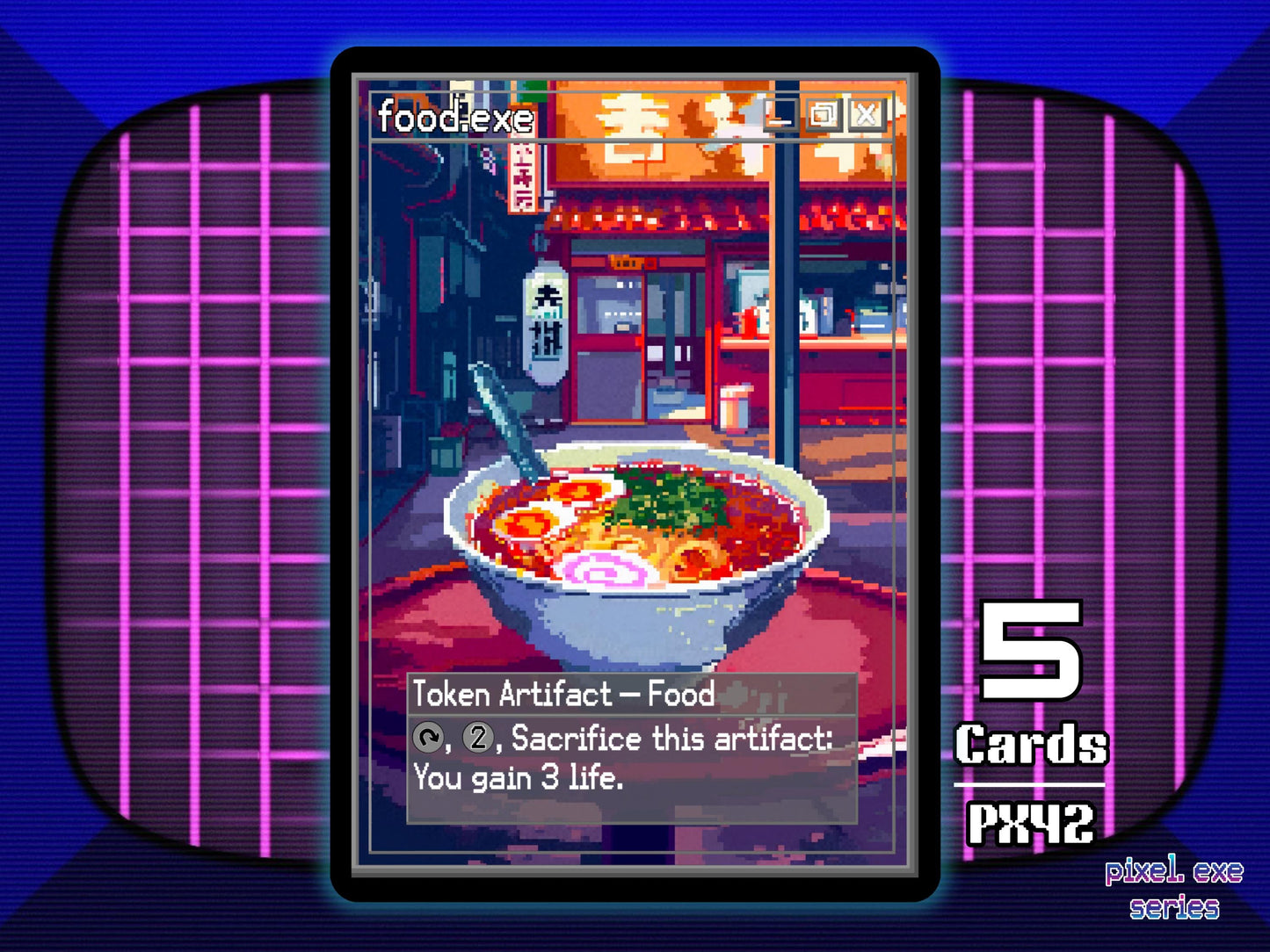 5x Food Token Ramen MTG Artifact - Pixel Tokens by Teddy PX42