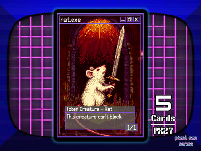 5x Rat 1/1 Cant Block MTG Token - Pixel Tokens by Teddy PX27