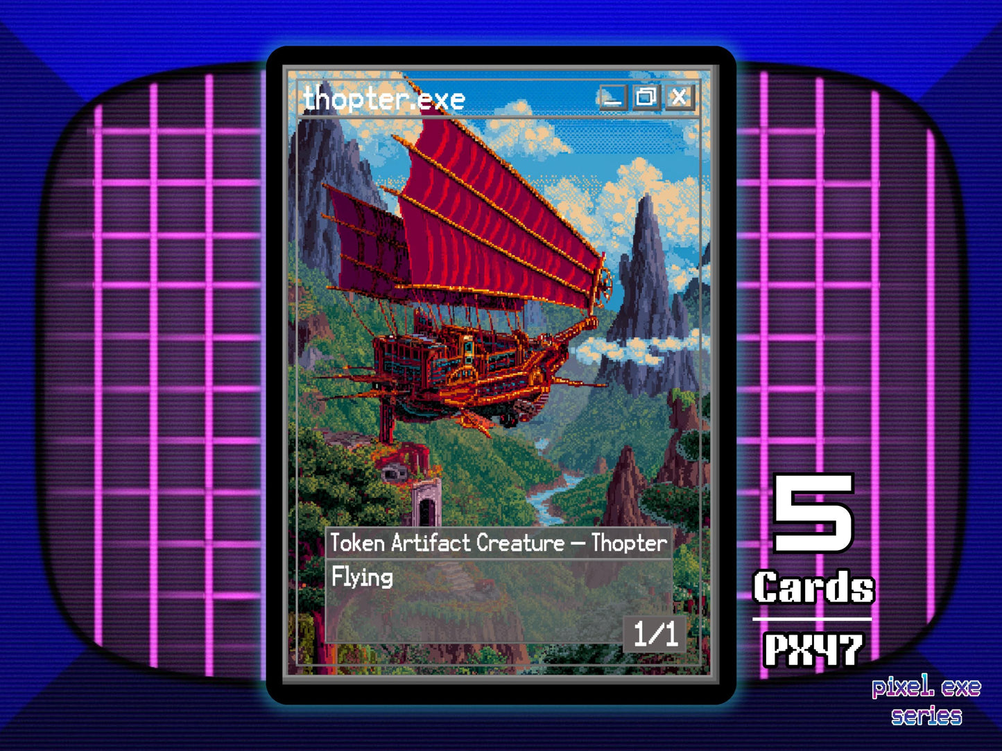 5x Thopter 1/1 Flying MTG Token - Pixel Tokens by Teddy PX47