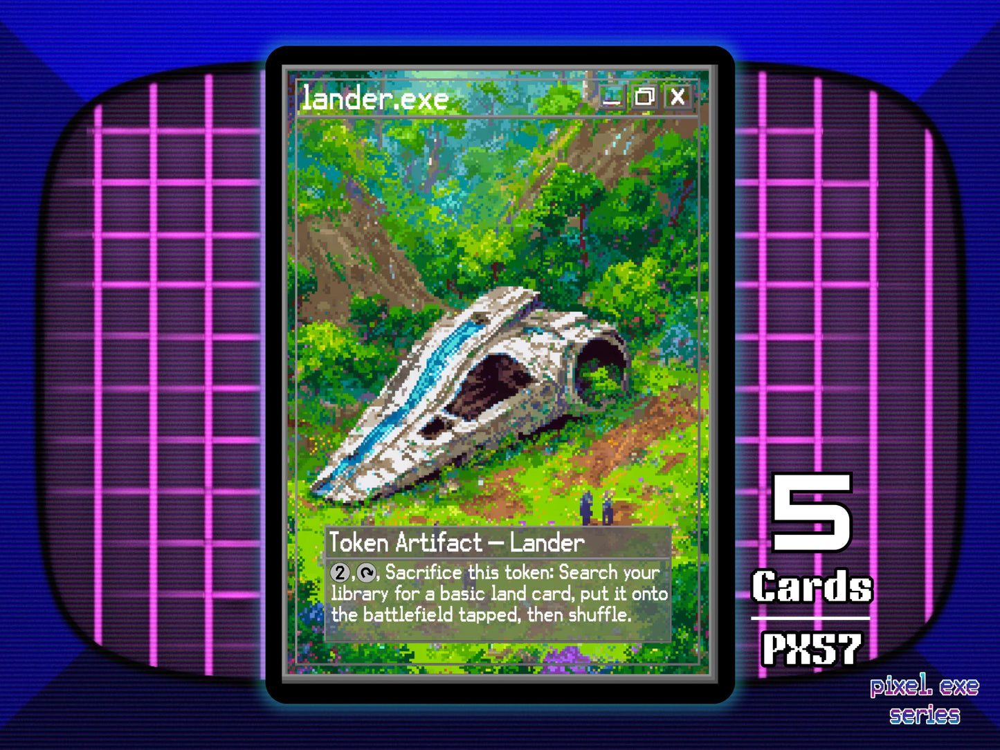 5x Lander Artifact MTG Token - Pixel Tokens by Teddy PX57