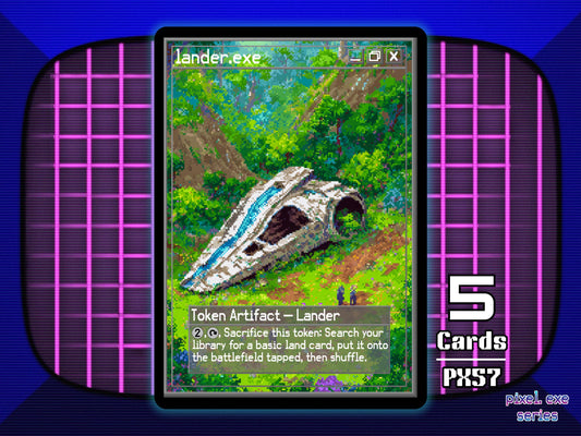 5x Lander Artifact MTG Token - Pixel Tokens by Teddy PX57