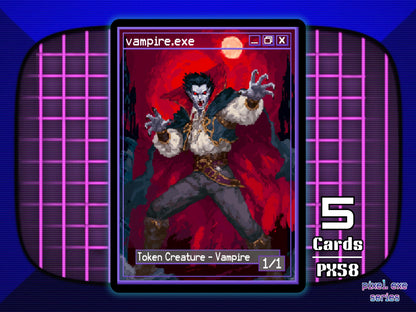 5x Vampire 1/1 MTG Token - Pixel Tokens by Teddy PX58