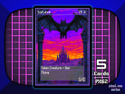 5x Bat 1/1 Flying Black MTG Token - Pixel Tokens by Teddy PX62