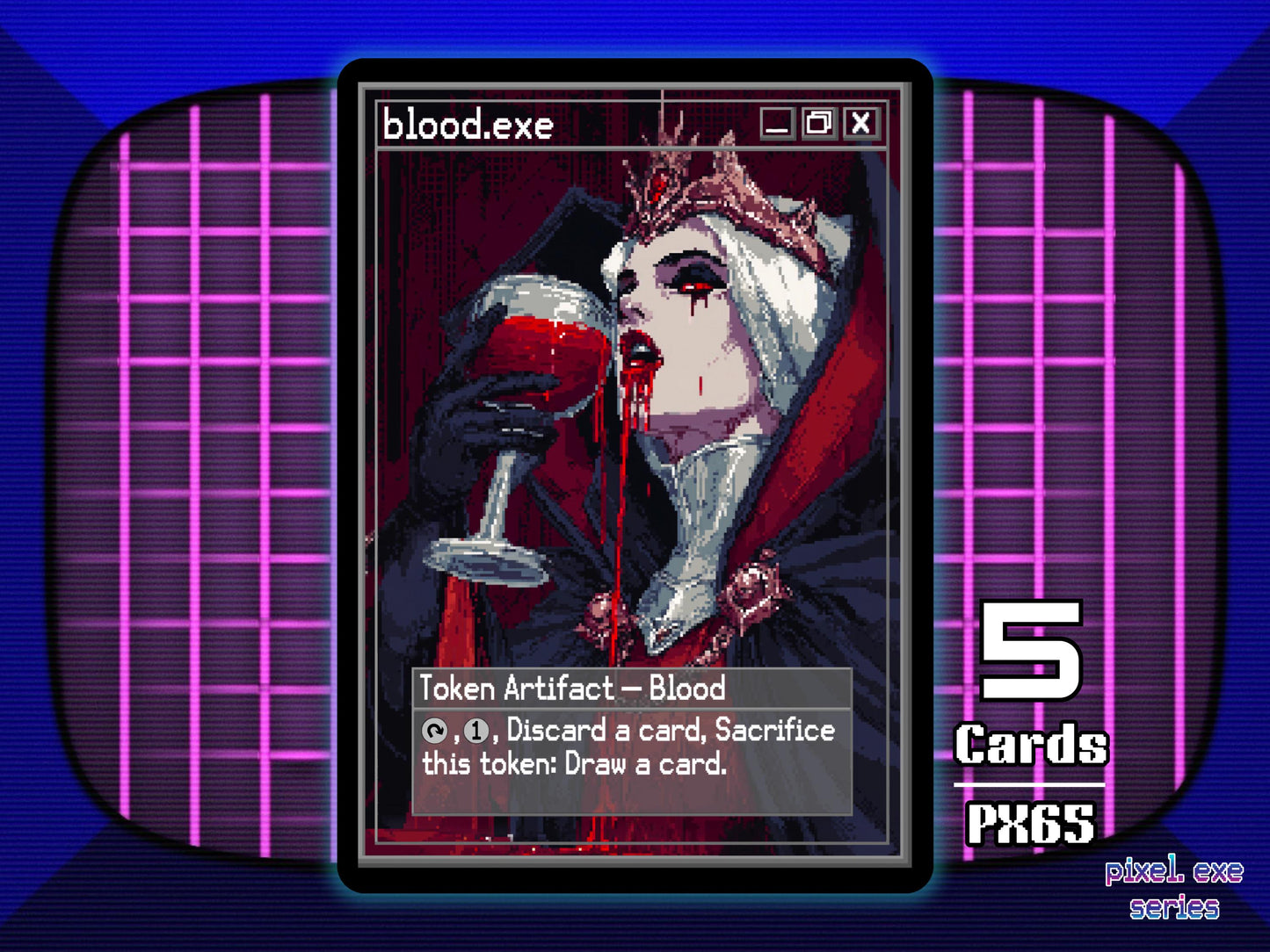 5x Blood Artifact MTG Token - Pixel Tokens by Teddy PX65