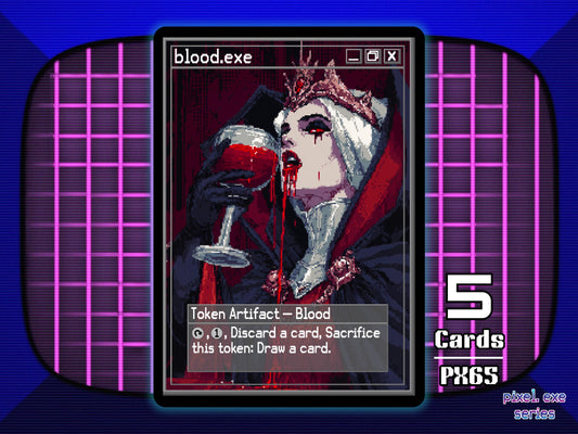 5x Blood Artifact MTG Token - Pixel Tokens by Teddy PX65
