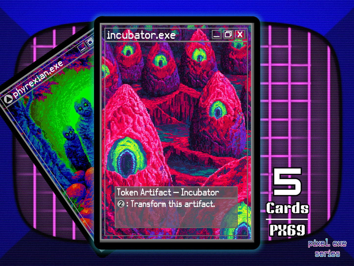 5x Incubator // Phyrexian 0/0 Double-sided MTG Token - Pixel Tokens by Teddy PX69
