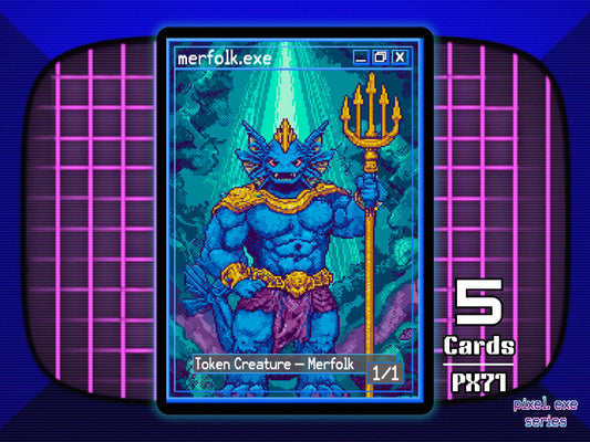 5x Merfolk 1/1 Blue MTG Token - Pixel Tokens by Teddy PX71