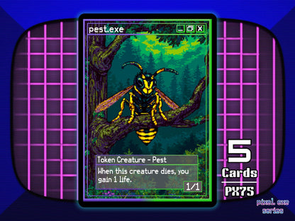 5x Pest 1/1 Black Green MTG Token - Pixel Tokens by Teddy PX75