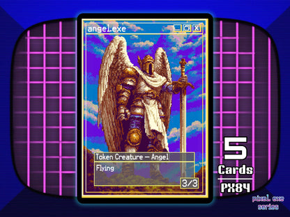 5x Angel 3/3 Flying MTG Token - Pixel Tokens by Teddy PX84