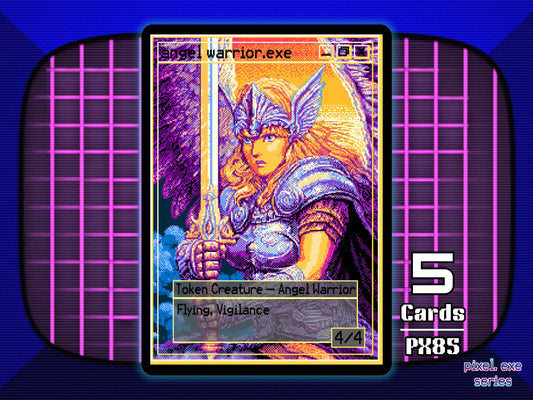 5x Angel Warrior 4/4 Flying Vigilance MTG Token - Pixel Tokens by Teddy PX85