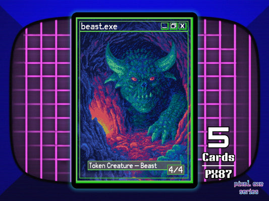 5x Beast 4/4 Green MTG Token - Pixel Tokens by Teddy PX87