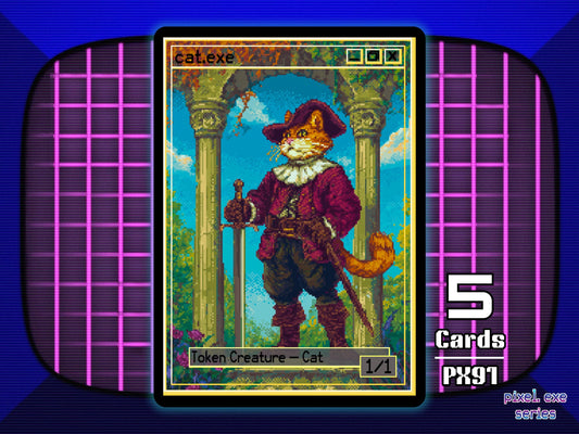 5x Cat 1/1 White MTG Token - Pixel Tokens by Teddy PX91