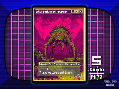 5x Phyrexian Mite 1/1 Toxic Can't Block MTG Token - Pixel Tokens by Teddy PX77