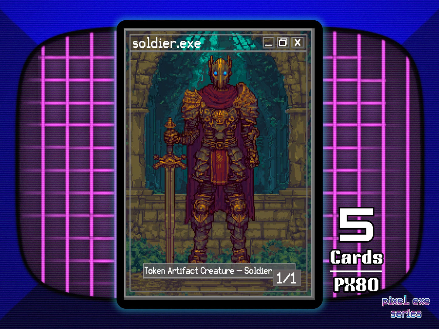 5x Soldier 1/1 Colorless MTG Token - Pixel Tokens by Teddy PX80
