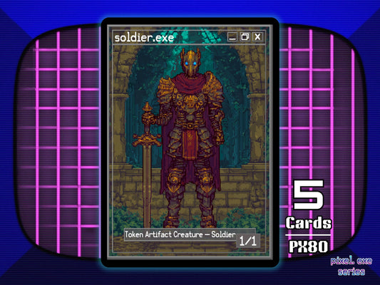 5x Soldier 1/1 Colorless MTG Token - Pixel Tokens by Teddy PX80