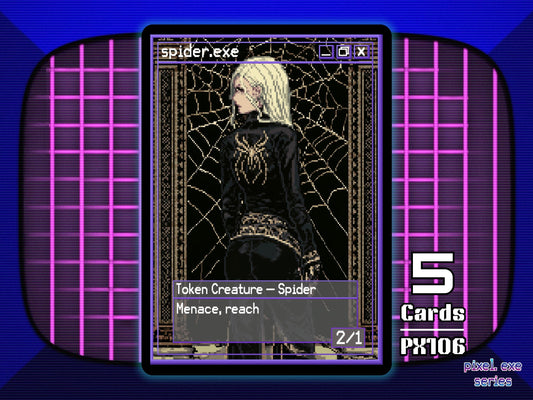 5x Spider 2/1 Menace Reach Lolth MTG Token - Pixel Tokens by Teddy PX106